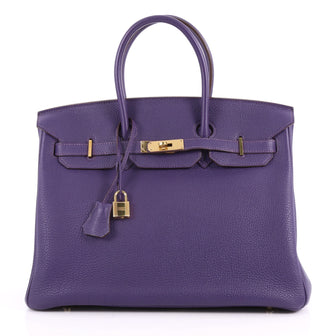 Hermes Birkin Handbag Purple Togo with Gold Hardware 35 Purple 3393801