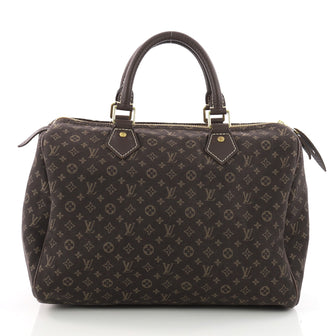 Louis Vuitton Speedy Handbag Mini Lin 30 Brown 3397001