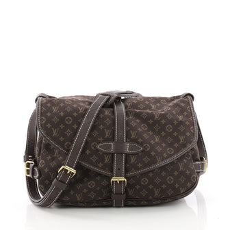 Louis Vuitton Saumur Handbag Mini Lin Brown 3397201