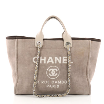 Deauville Chain Tote Canvas Large