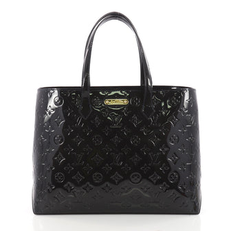 Louis Vuitton Wilshire Handbag Monogram Vernis MM Black 3398901