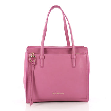 Salvatore Ferragamo Amy Tote Pebbled Leather Medium Pink 3398905
