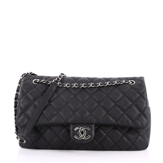 Chanel Easy Flap Bag Quilted Caviar Jumbo Black 3400503