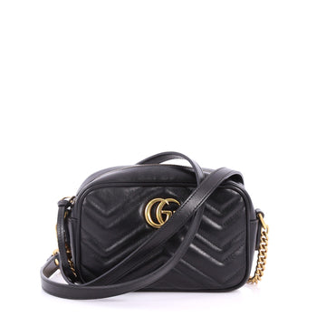 Gucci GG Marmont Shoulder Bag Matelasse Leather Mini Black 3403201