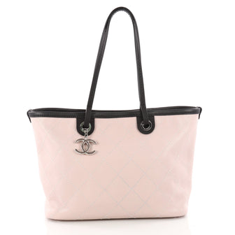 Chanel Fever Tote Quilted Caviar Small Pink 3403501