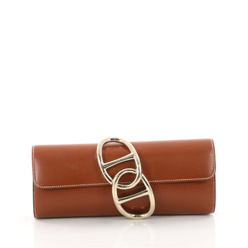 Hermes Egee Clutch Tadelakt Brown 3404304