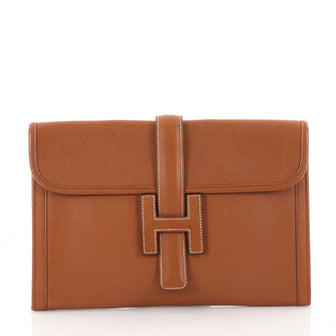 Hermes Jige Clutch Courchevel PM Brown 3405302