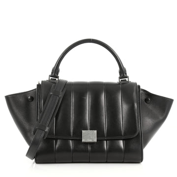 Celine Trapeze Handbag Quilted Leather Small Black 3405502