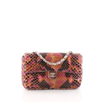 Convertible CC Chain Flap Bag Multicolor Python Mini