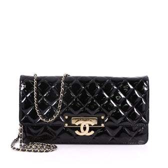 Chanel Golden Class Wallet on Chain Quilted Patent East 3405702