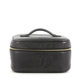 Chanel Vintage CC Cosmetic Case Caviar Black 3406103