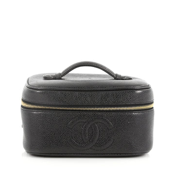 Chanel Vintage CC Cosmetic Case Caviar Black 3406103