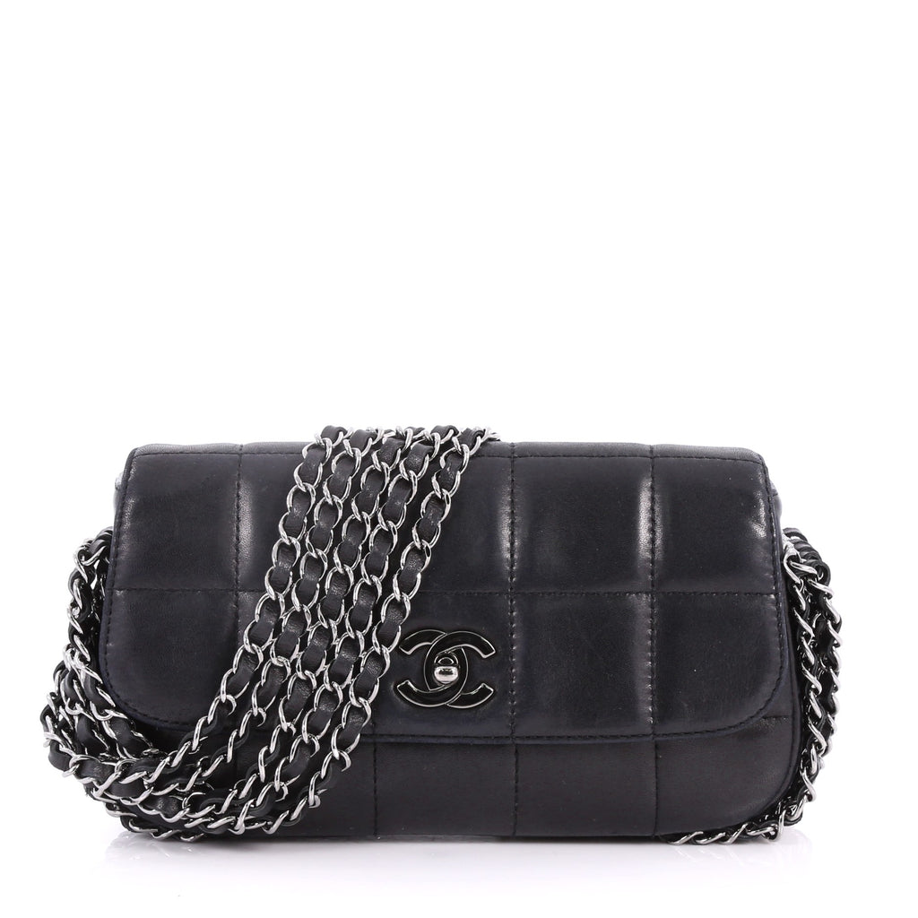 Chanel Chocolate Bar Multipocket Flap Bag Quilted Leather Small at 1stDibs