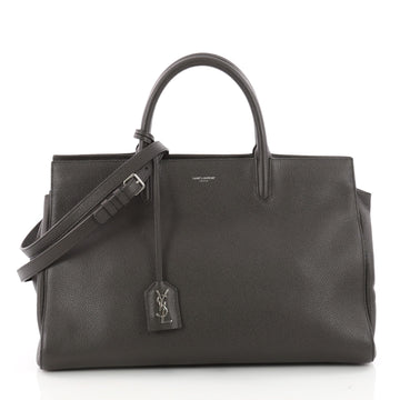 Saint Laurent Rive Gauche Cabas Leather Medium Brown 3406301