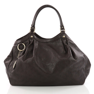 Gucci Sukey Tote Guccissima Leather Large Brown 3408201