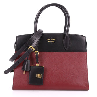 Prada Bibliotheque Handbag Saffiano Leather with City 3409802