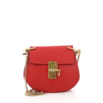 Chloe Drew Crossbody Bag Leather Mini Red 3409901