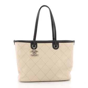 Chanel Fever Tote Quilted Caviar Small Neutral 3410201