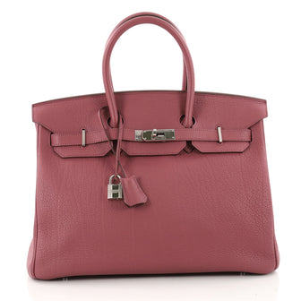 Hermes Birkin Handbag Pink Fjord with Palladium Hardware Pink 3410501