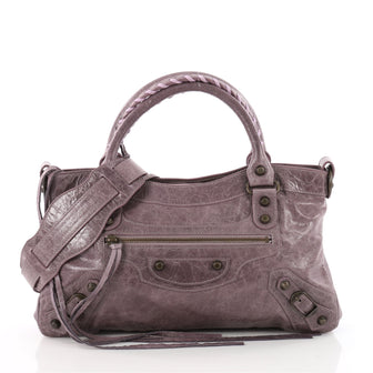 Balenciaga First Classic Studs Handbag Leather Purple 3412801