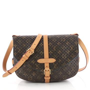 Flore Saumur Handbag Perforated Monogram Canvas