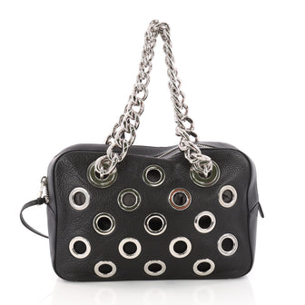 Grommet Chain Shoulder Bag Vitello Daino Medium