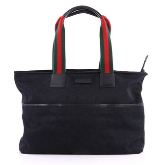 Diaper Web Strap Tote GG Canvas Large