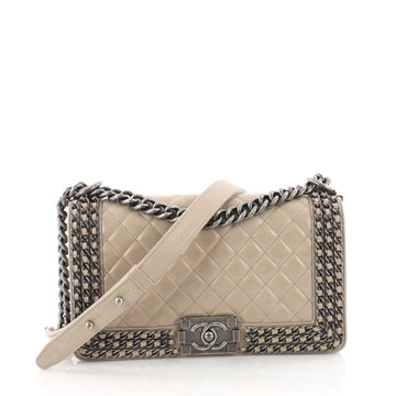 Chanel Chained Boy Flap Bag Quilted Glazed Calfskin Old 3415901