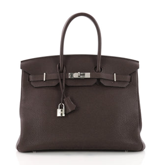 Hermes Birkin Handbag Brown Togo with Palladium Hardware Brown 3416101