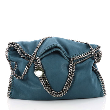 Stella McCartney Falabella Fold Over Bag Shaggy Deer Blue 3416603