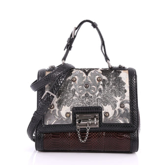Dolce & Gabbana Monica Handbag Brocade and Python Medium Black 3416901
