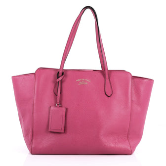 Gucci Swing Tote Leather Medium Pink 3417003