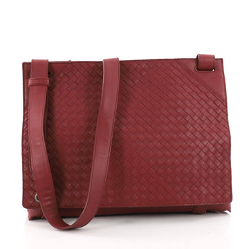 Square Panelled Messenger Bag Intrecciato Nappa Large