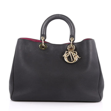 Christian Dior Diorissimo Tote Pebbled Leather Large Black 3419002
