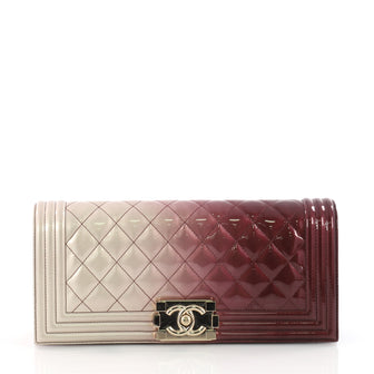 Boy Flap Clutch Quilted Ombre Patent Small