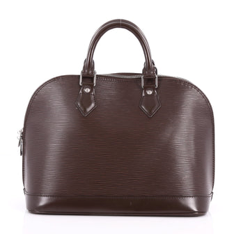 Louis Vuitton Alma Handbag Epi Leather PM Brown 3420804