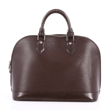 Louis Vuitton Alma Handbag Epi Leather PM Brown 3420804