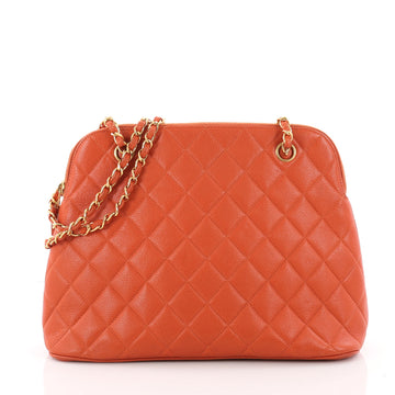 Chanel Vintage Zip Chain Shoulder Bag Quilted Caviar 3422602