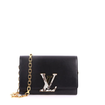 Louis Vuitton Chain Louise Clutch Leather with Python GM 3422701