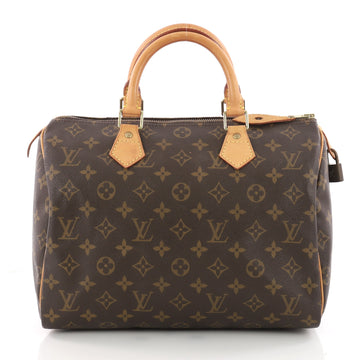 Louis Vuitton Speedy Handbag Monogram Canvas 30 Brown 3423201
