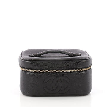 Chanel Vintage CC Cosmetic Case Caviar Black 3423304