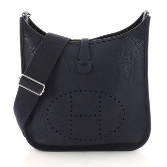 Hermes Evelyne Crossbody Gen III Clemence PM Blue 3424501