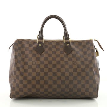 Louis Vuitton Speedy Handbag Damier 35 Brown 3425101