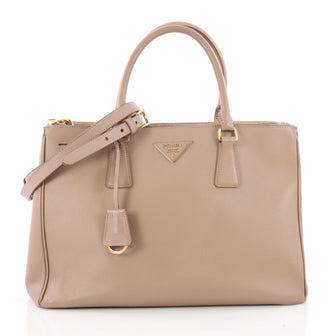 Prada Double Zip Lux Tote Saffiano Leather Medium Pink 3425501