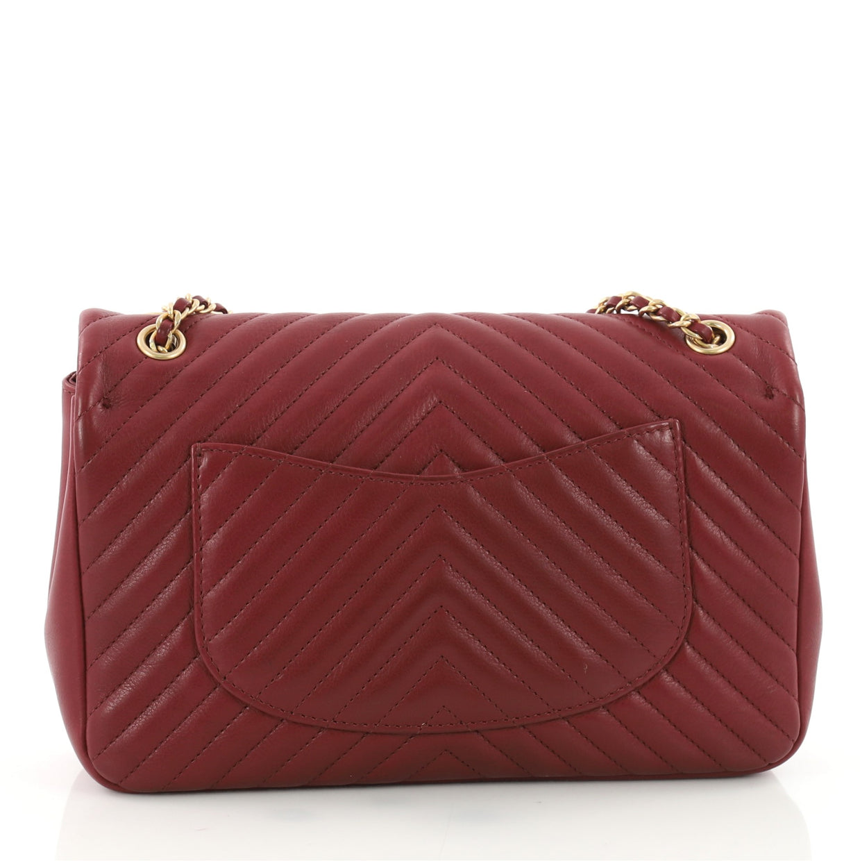Chanel Rock the Corner Flap Bag Chevron Leather Medium Red 3426701
