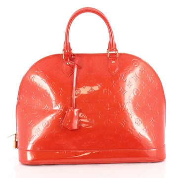Louis Vuitton Alma Handbag Monogram Vernis GM Orange 3427101