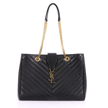 Saint Laurent Classic Monogram Shopper Matelasse Chevron 3427501