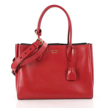 Prada Soft Bibliotheque Handbag City Calfskin Medium Red 3428001