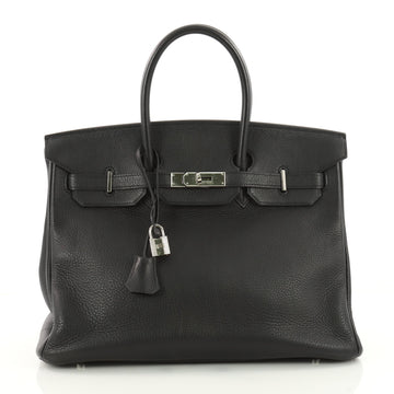 Hermes Birkin Handbag Black Togo with Palladium Hardware Black 3428101