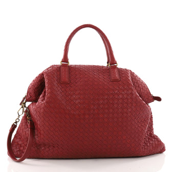 Bottega Veneta Convertible Satchel Intrecciato Nappa Red 3428503
